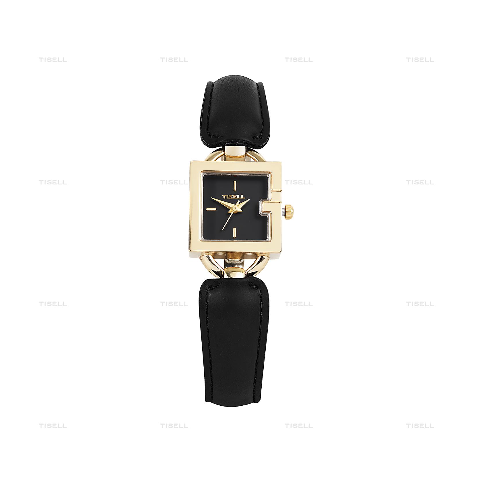Tisell Jam Tangan Wanita Anti Air Gaya Elegan Tali Kulit Rantai Analog Watch Casual / Jam Tangan Cewek Stylish