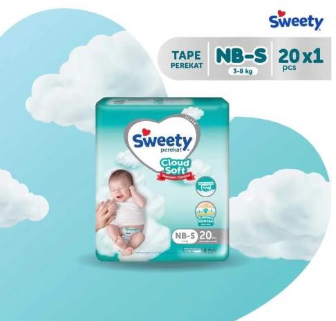 Sweety Silver Cloud Soft Tape NBS40 - Popok Perekat Selembut Awan