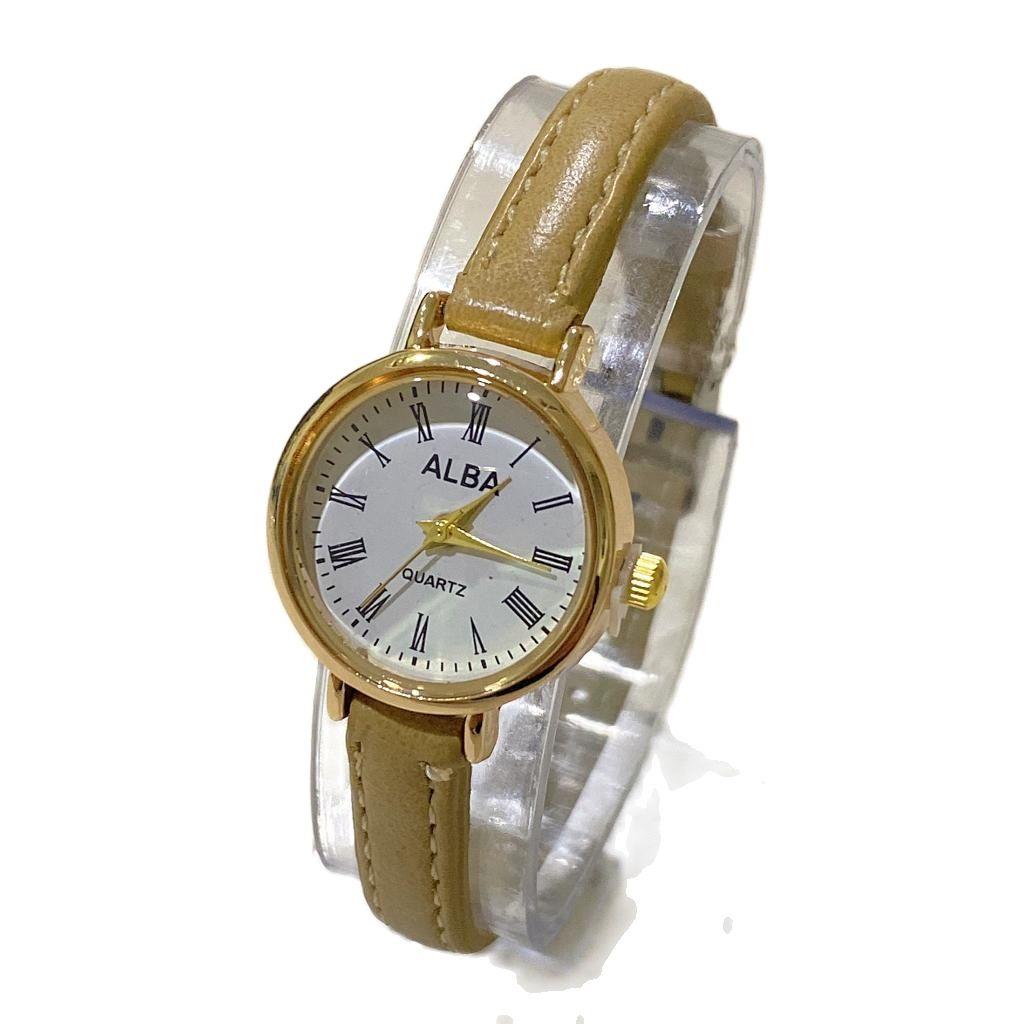 Jam Tangan Wanita Kulit Polos Jam Cewek Analog Quartz Mini Watch