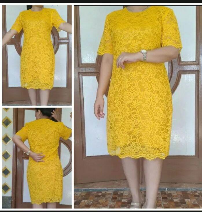 Dress Brukat Wanita Kondangan Pesta Natal & Tahun Baru