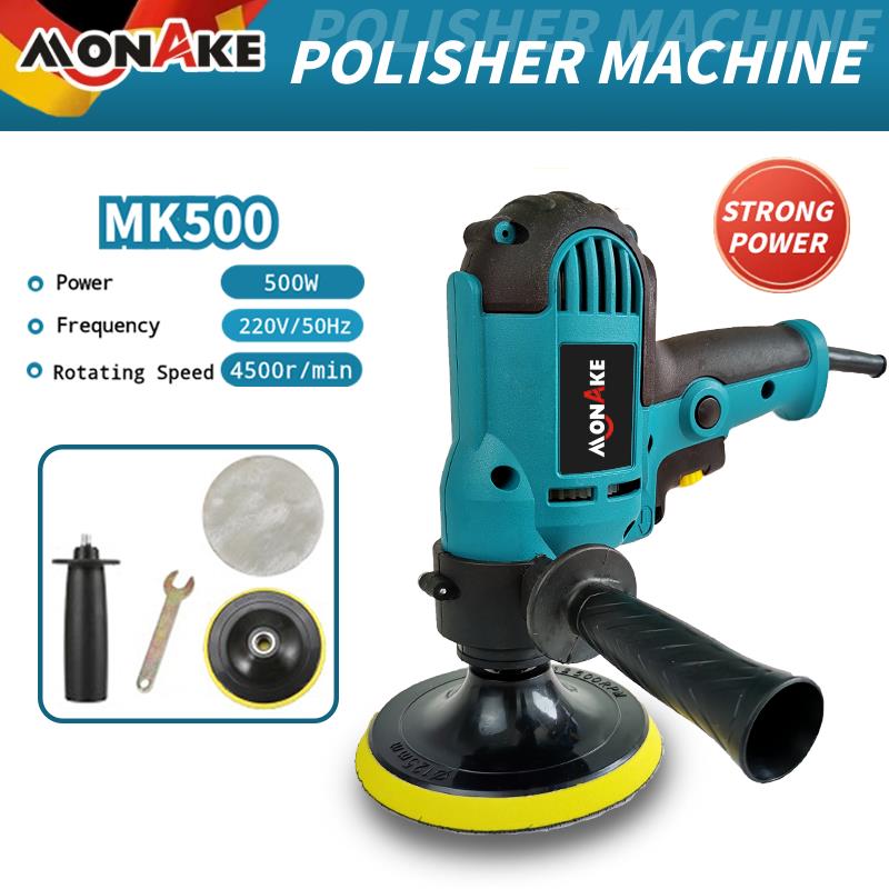 MONAKE Mesin Poles Mobil Polisher 5 INCH Alat Poles Cat Mobil Full Set Car Alat Disc Disk kaca motor MK500T