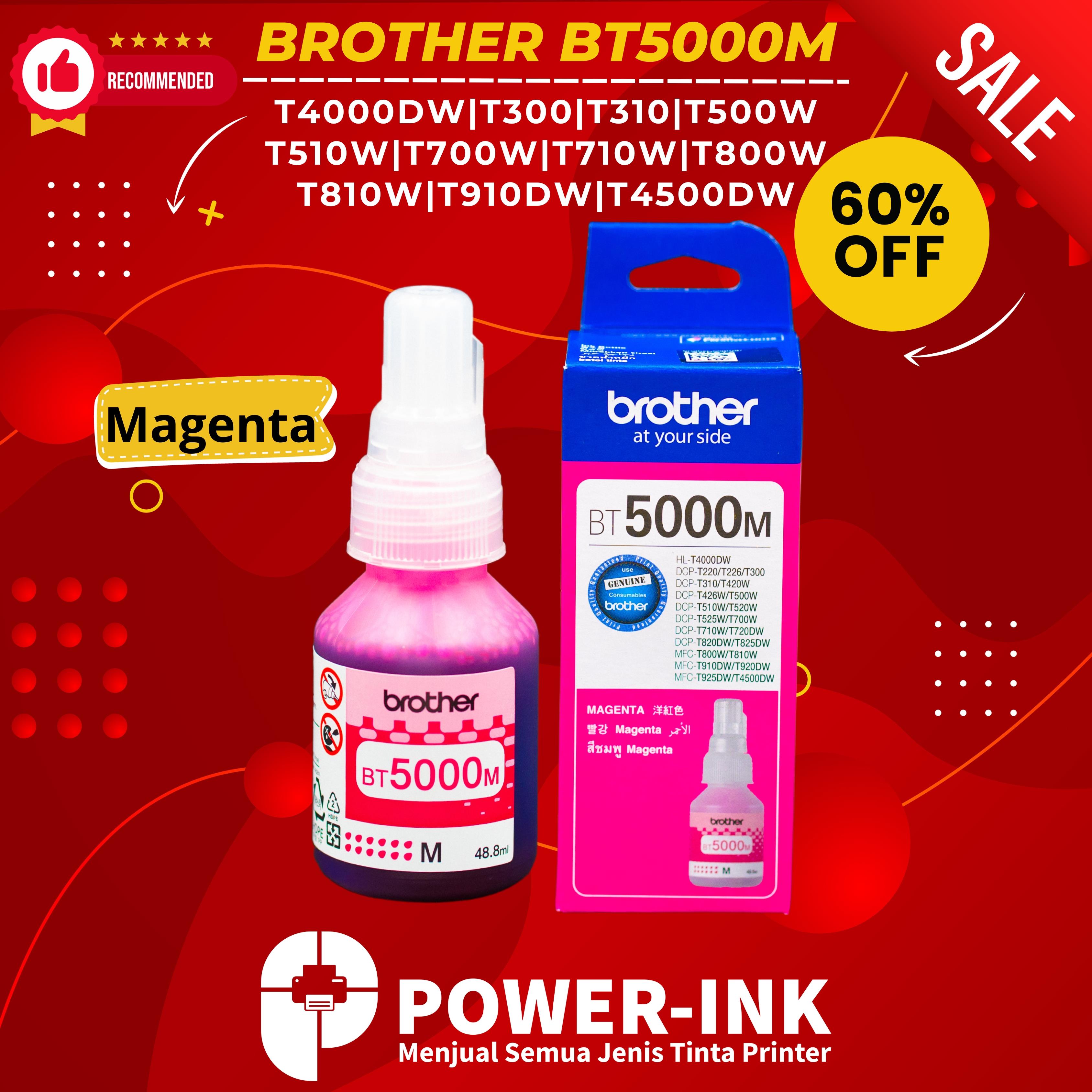 TINTA BROTHER BTD60BK | BT5000 PREMIUM UNTUK PRINTER SERIES T4000DW T300 T310 T500W T510W T700W T710W T800W T810W T910DW T4500DW