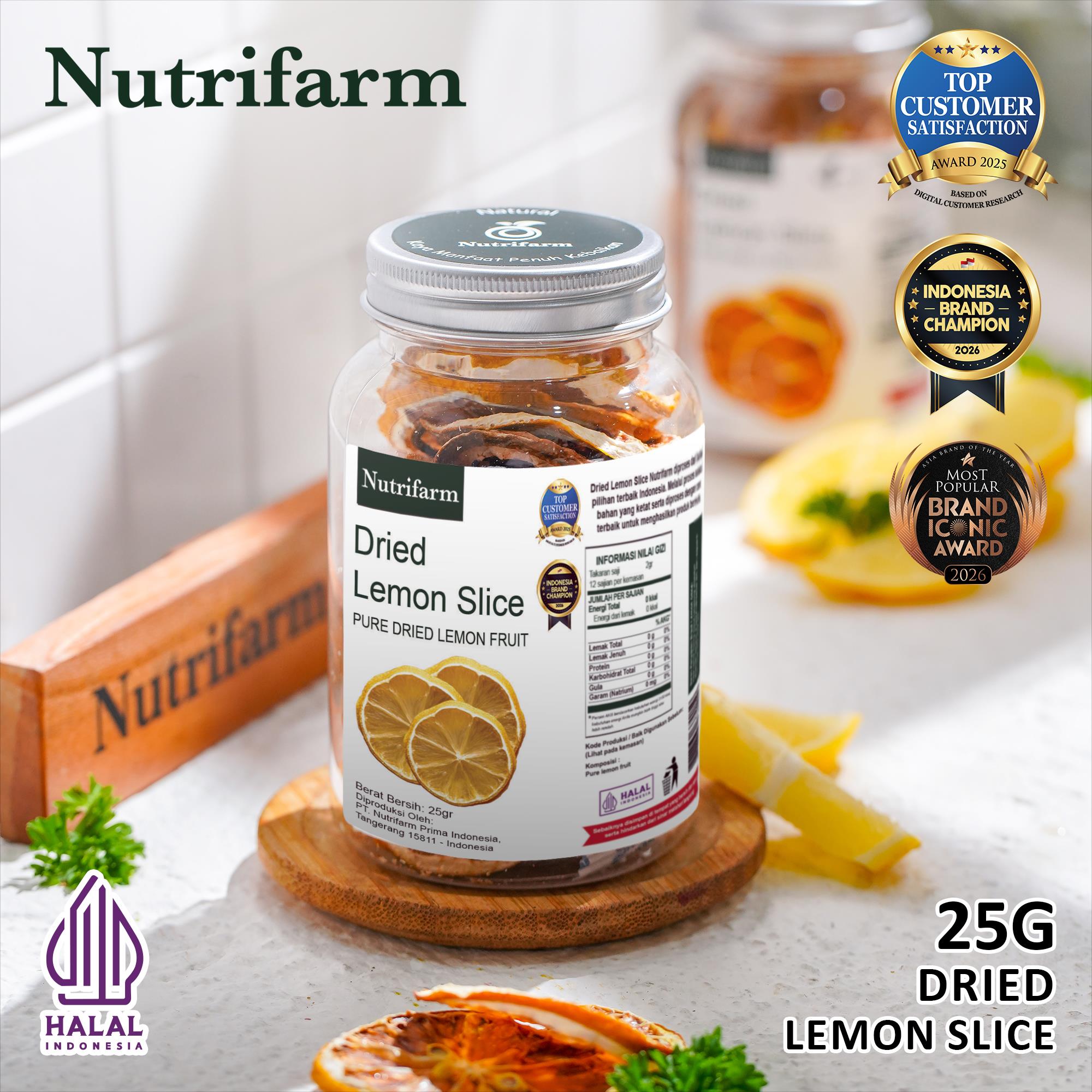 NUTRIFARM LEMON DRIED SLICE 25 GRAM 50 GRAM