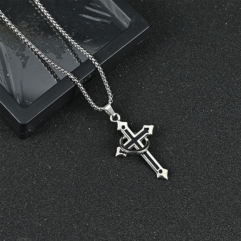 Ganten🍎Kalung Liontin Titik Salib Pria Trendi Kalung Hoodie Serbaguna