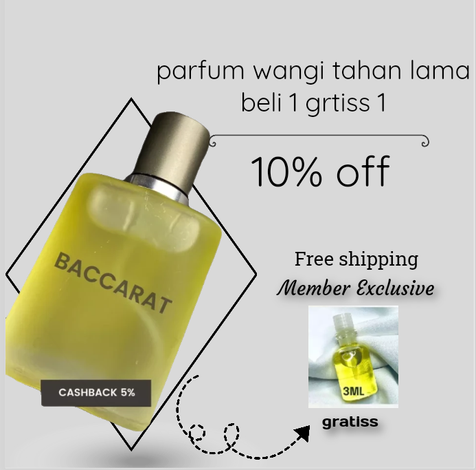 PARFUM Langsung kirim promo BUY 1 GET 1 GRATIS PARFUM non alkohol PARFUM AROMA - BACCARAT WANGI TAHAN LAMA COD !!