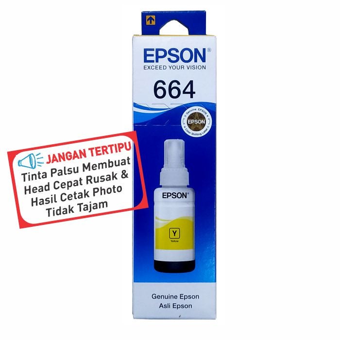 Tinta Epson T664 ORI L120 L121 L310 L360 L365 L380 L405 L565 L1300 CYMK ORIGINAL