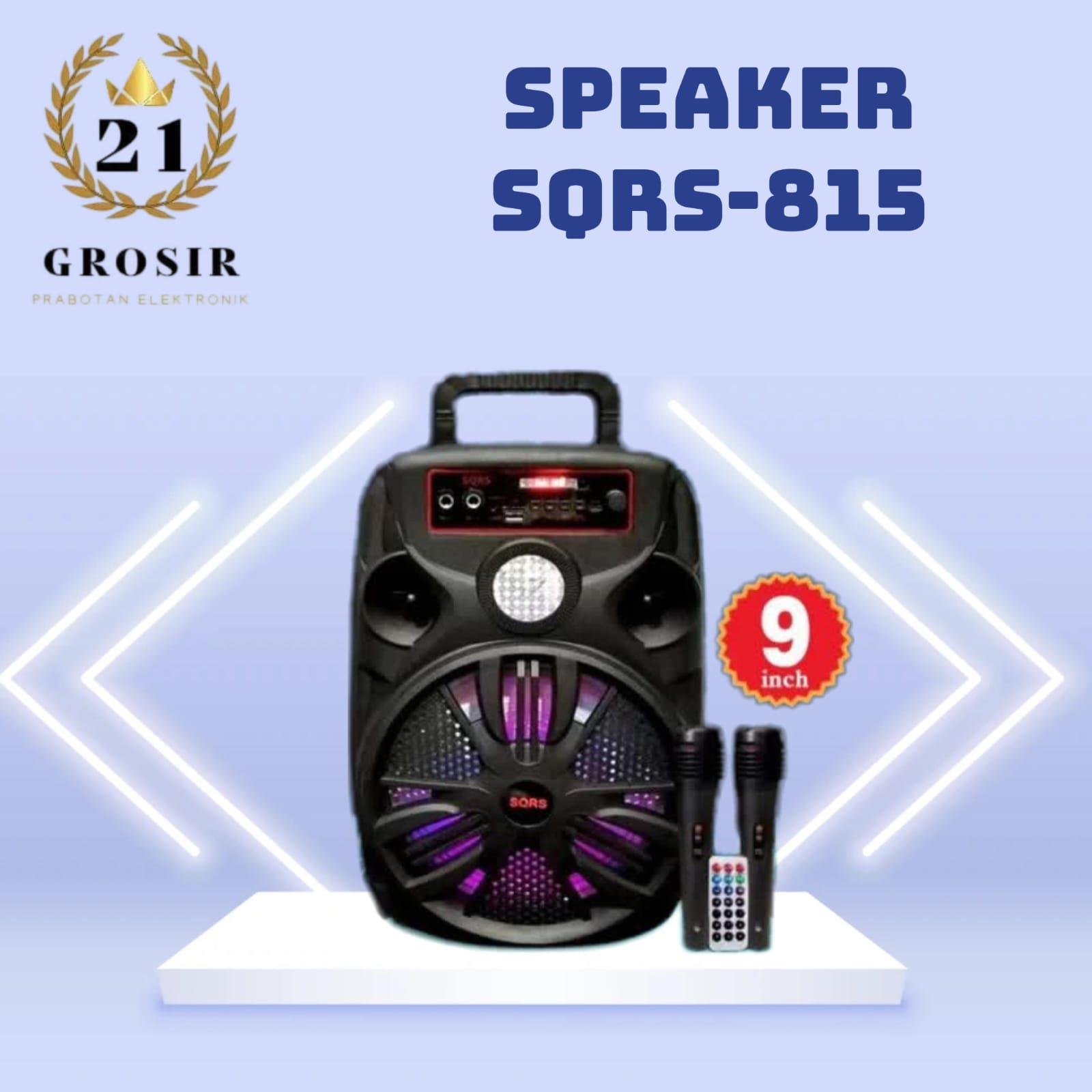 Speaker bluetooth portable SQRS-885 dan 815 bass sound plus mic karoke 9inc