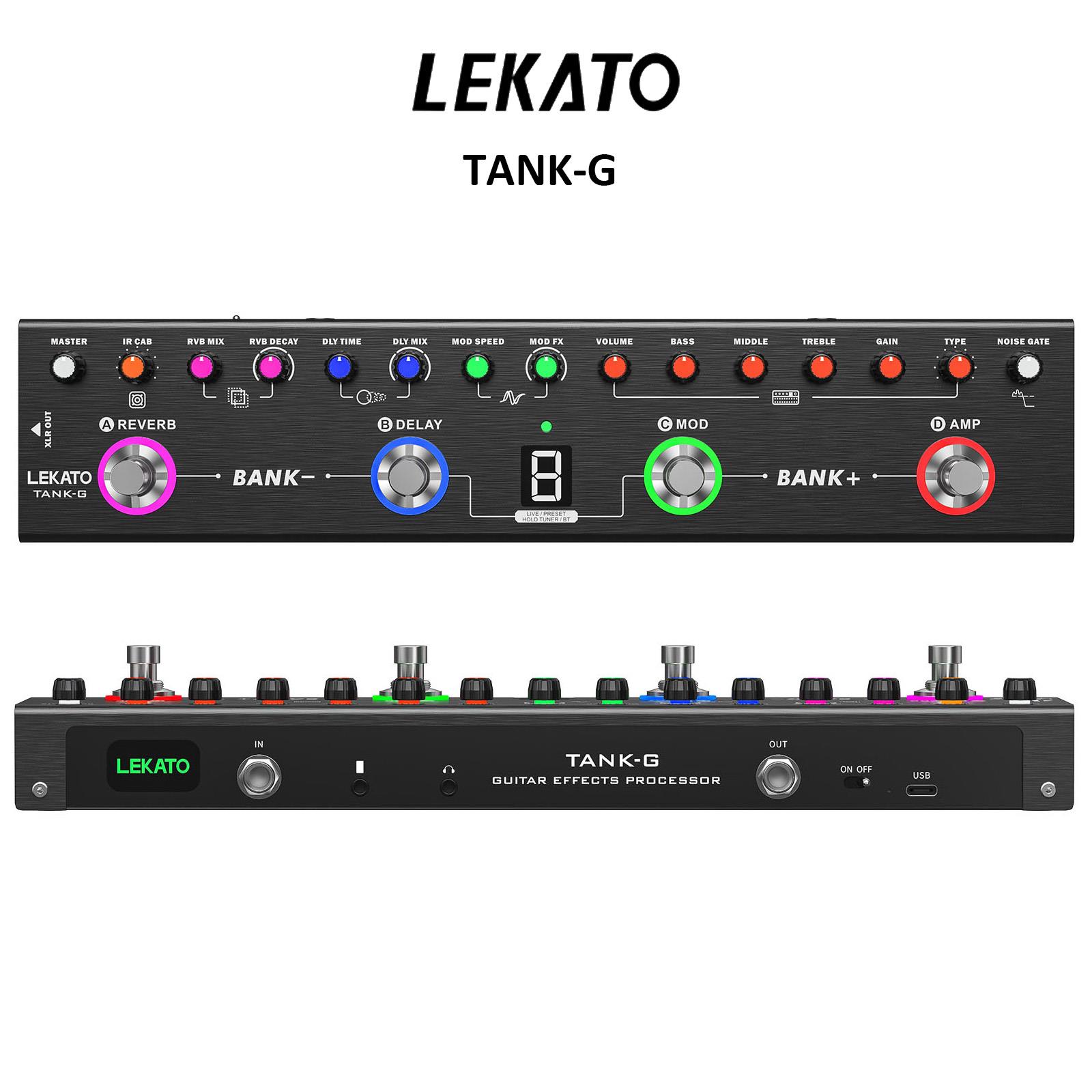LEKATO Tank-G Efek Gitar Listrik Multi Effects Reverb Pedal Gitar Efek Multi