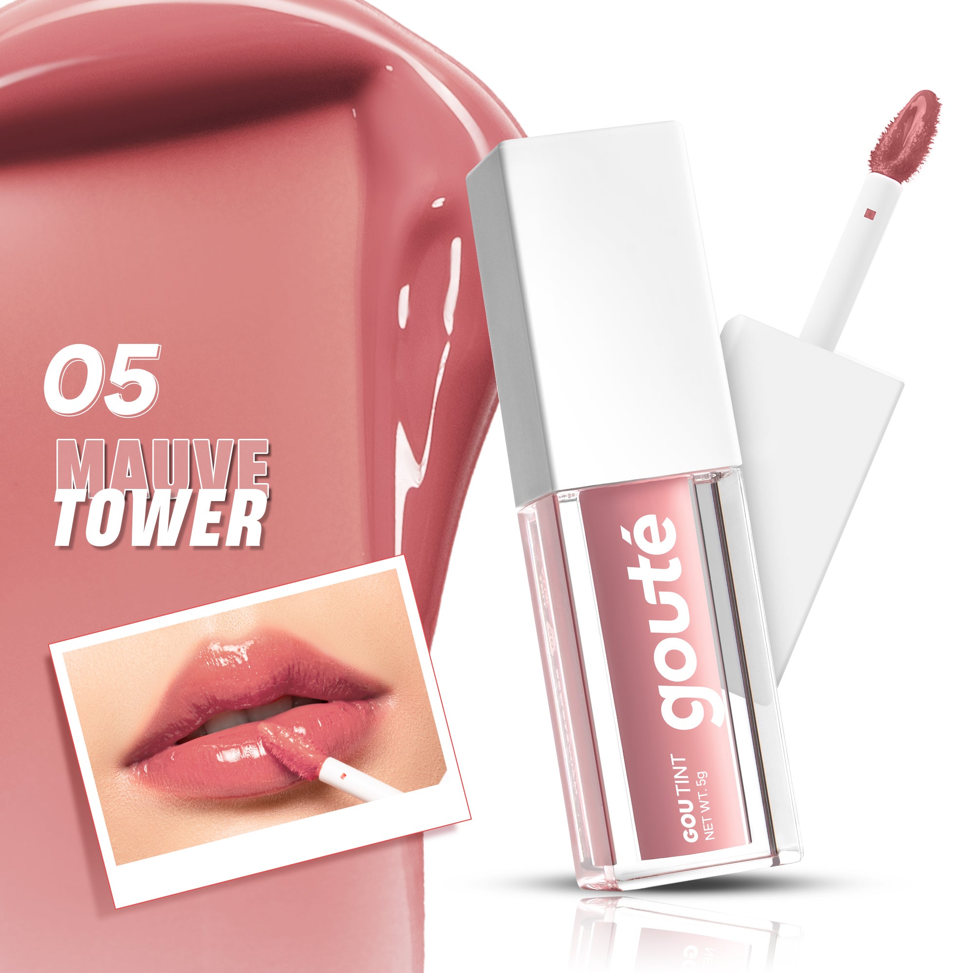 Goute Airy Jelly Lip Tint Stain - Light Moist | Long Lasting up 12H | Ringan Tahan Lama | Gloss Glossy | Dewy Cheek