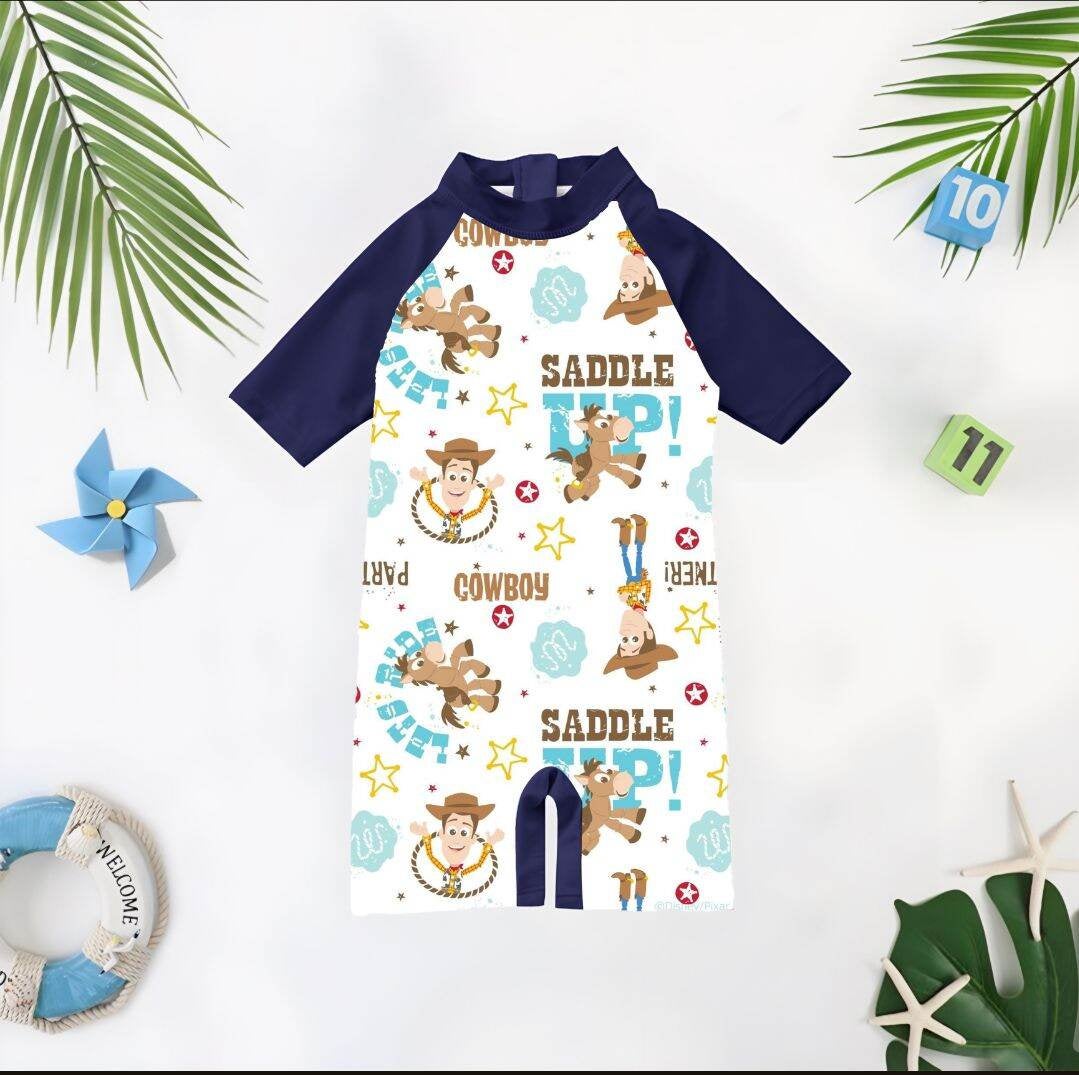 little purple - baju renang anak laki laki motif karakter superhero usia 1-9 tahun