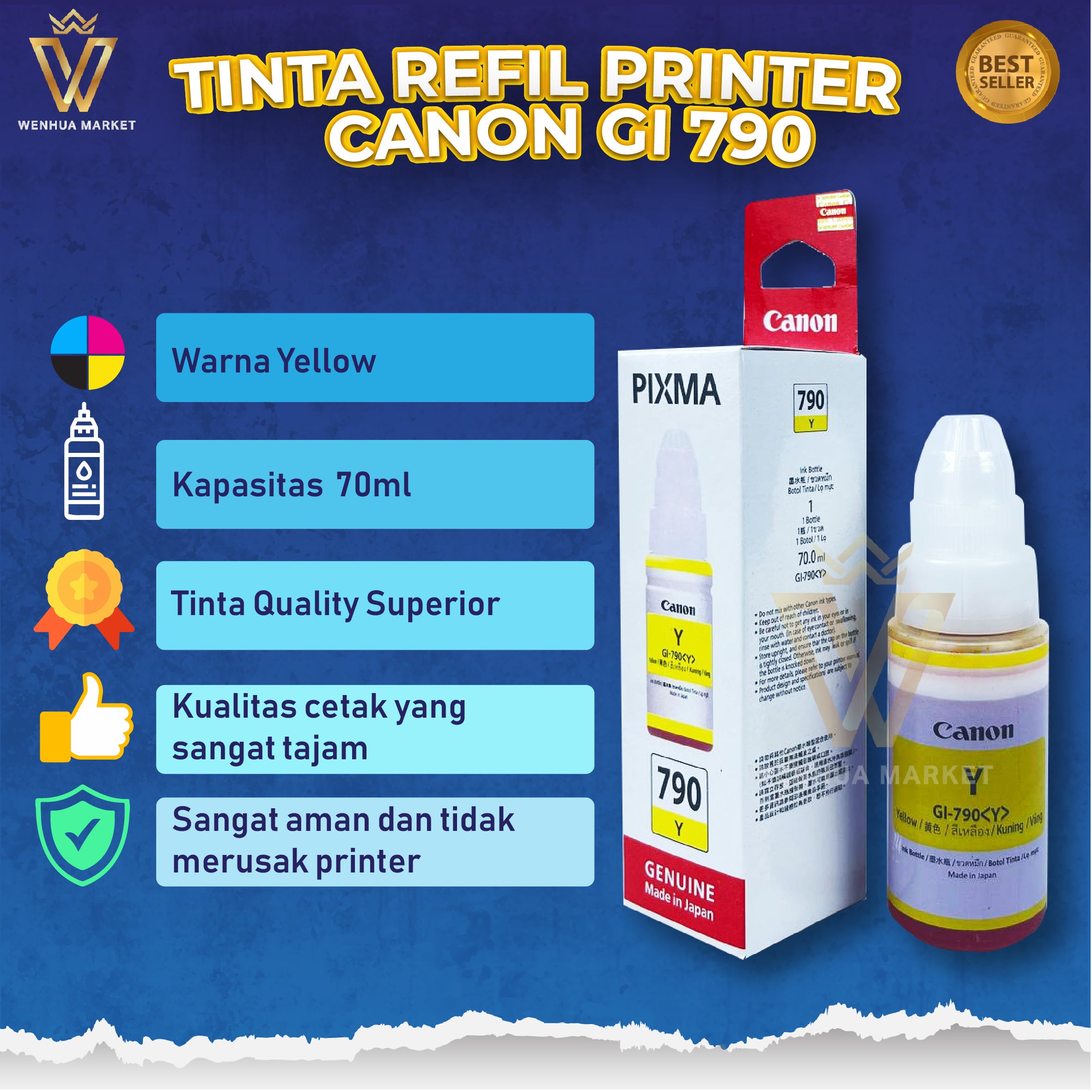 Tinta Canon GI-790 Tipe Printer G1000 G1010 G2000 G2010 G3000 G3010 G4000 Cetak Rutin Jadi Mudah Warna Tetap Tajam