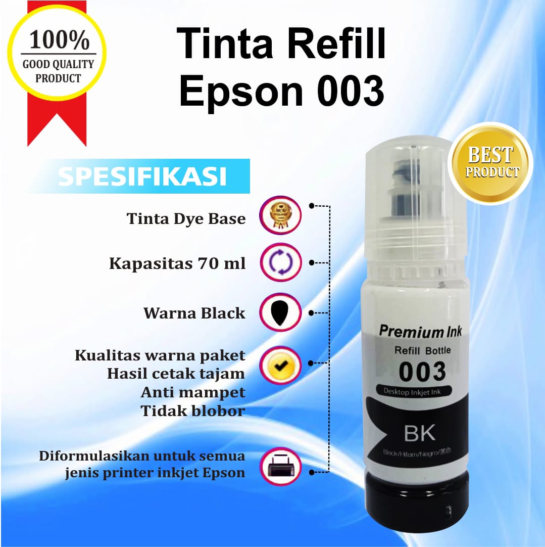 Tinta Epson 003 Refill Printer L3110 L3150 L5190 L1110
