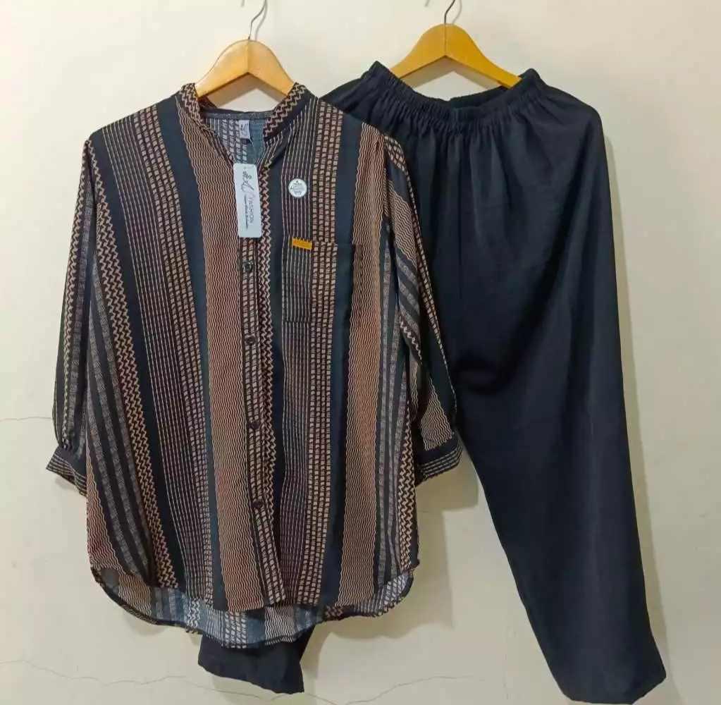 One set wanita crinkle motif terbaru model paling terlaris masakini / setelan crinkle tebal wanita kekinian