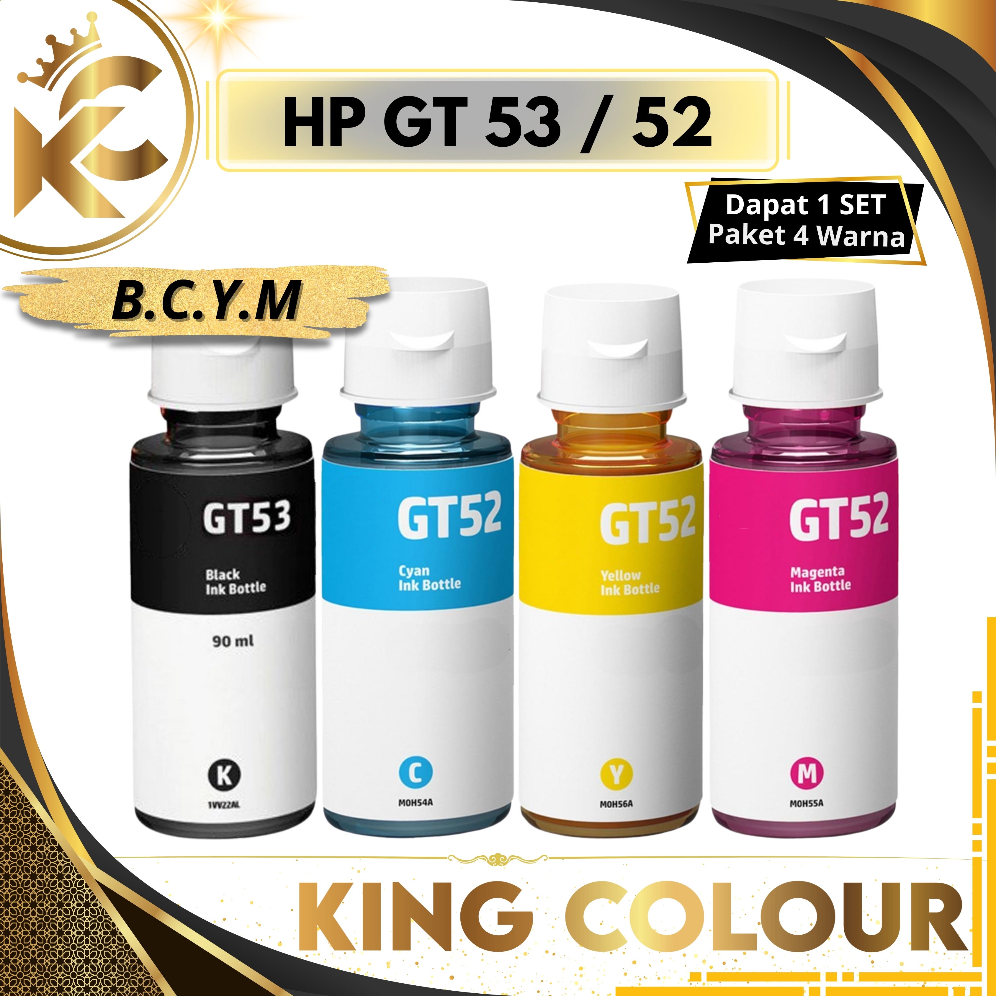 TINTA HP GT52 & GT53 ( 1 SET ) SERIES PRINTER HP515 HP500 HP615 HP5810 HP5820 HP410 HP315 HP419 HP115 HP415 HP310 HP319