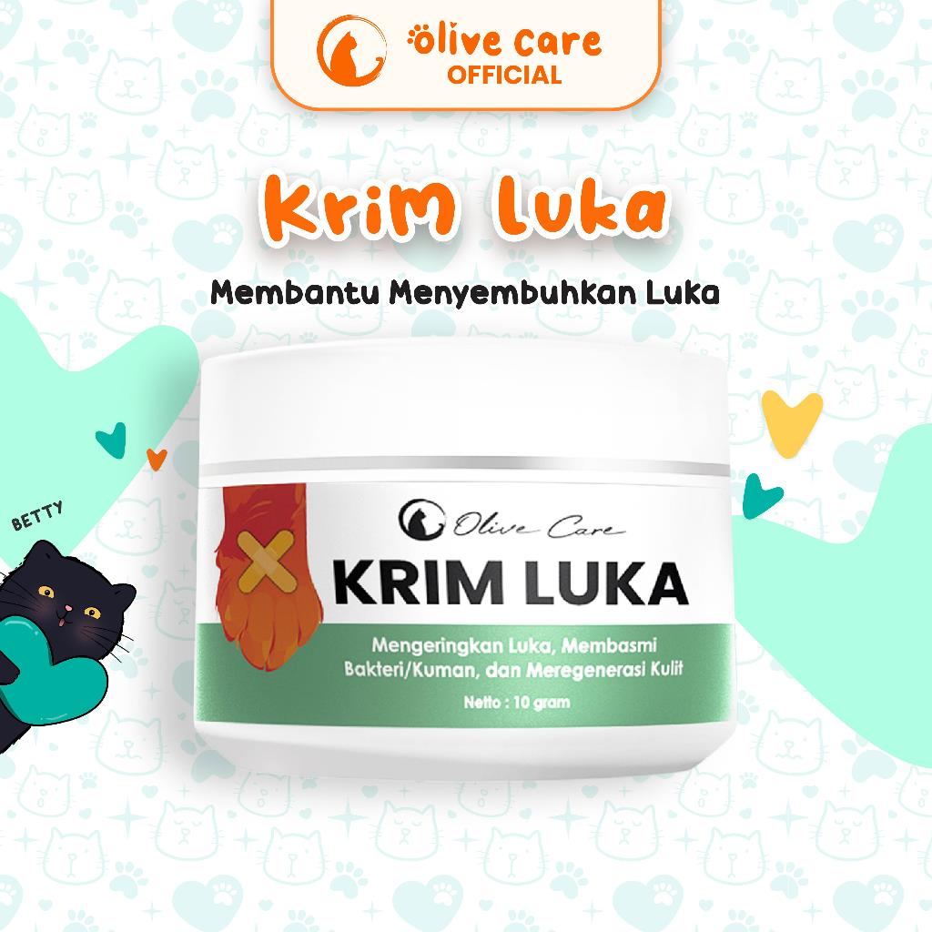 Olive Care Salep Krim Kucing KRIM LUKA untuk Luka Basah & Kering Berdarah Koreng & Cegah Infeksi