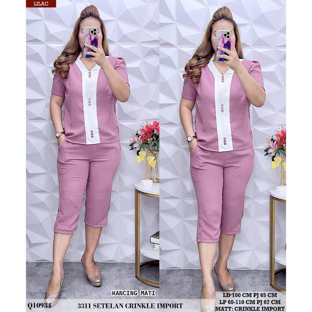 One Set Crinkle Setelan Terbaru/New Set Crinkle Airflow Kombinasi Kekinian