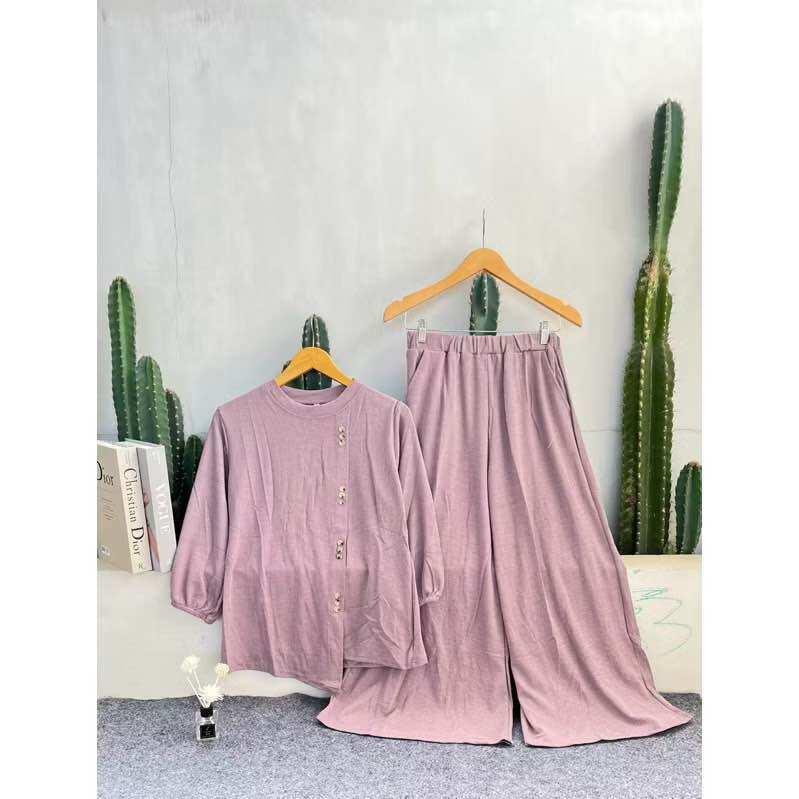 Setelan Wanita Lapina Set Celana Cutbray Cringkel Air Flow Jumbo Set | Setelan Wanita Celana Cutbray Cringkel Air Flow | Cringkle Air Flow Premium | JUMBO | SETELAN PIYAMA | PREMIUM QUALITY | COD