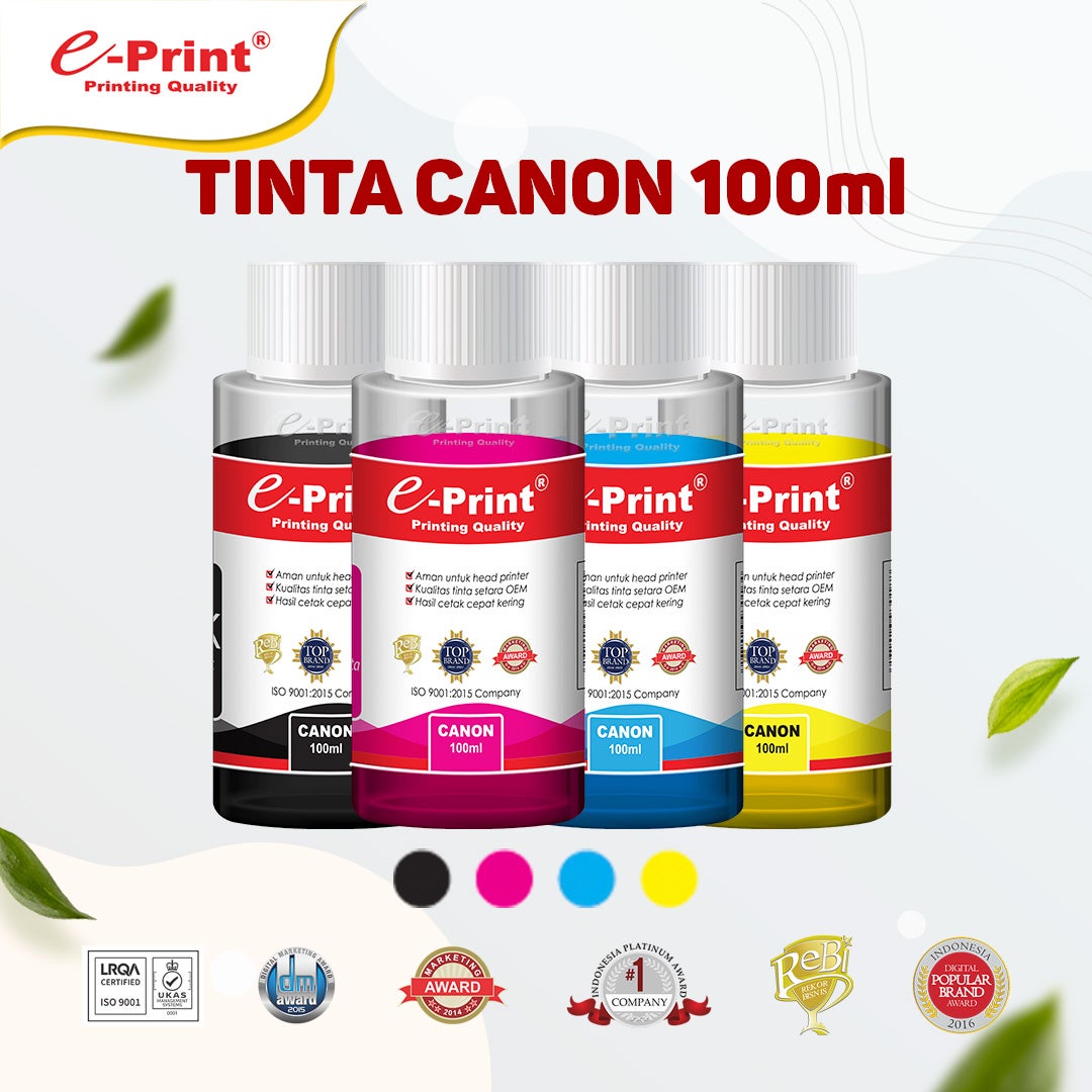 E-Print Tinta Printer Canon 100ml Universal Black & Color Compatible - 1Botol