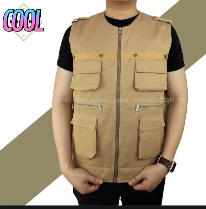 Jaket Rompi cargo/Rompi lapangan gamblok polos