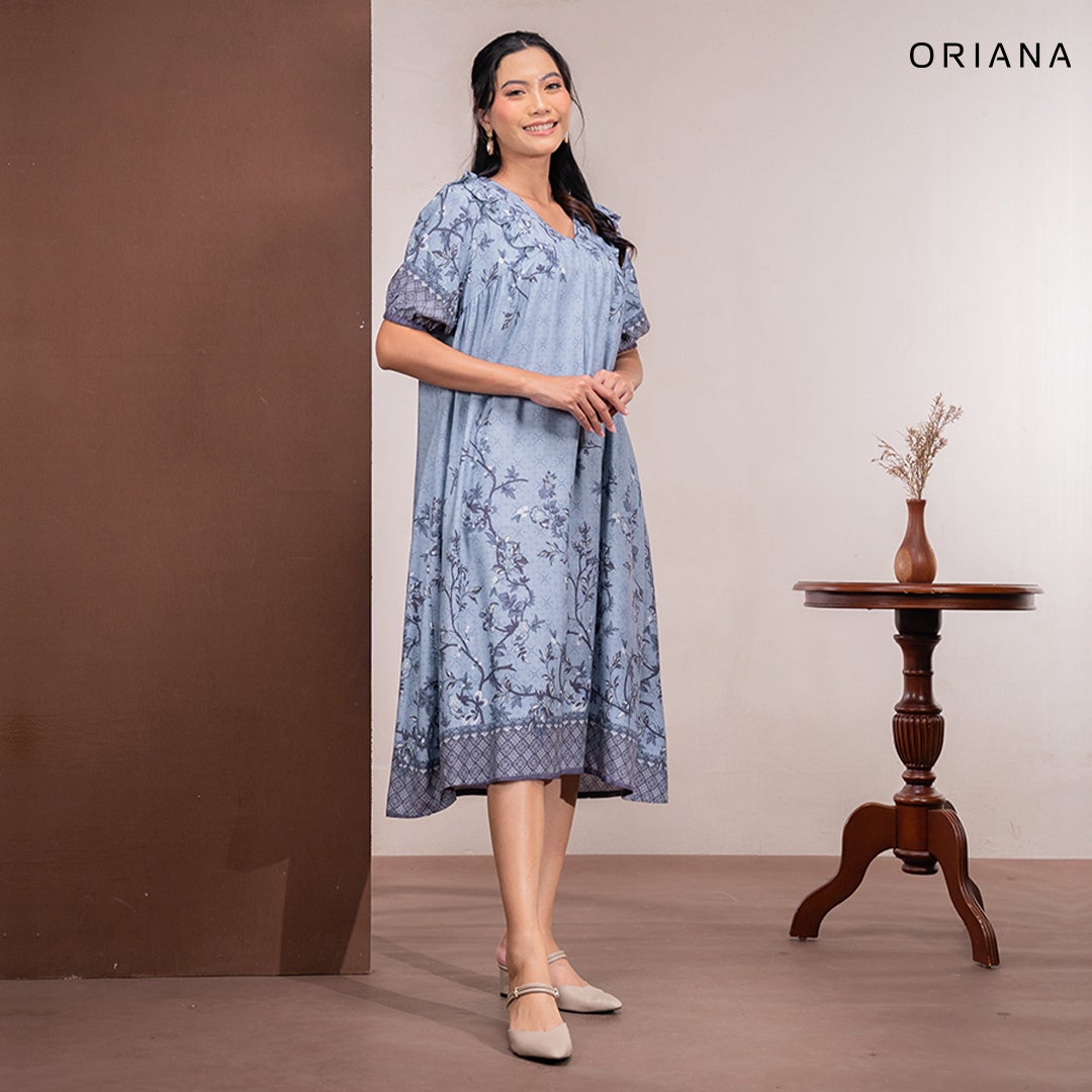 Oriana Homewear Midi Dress Mabel Maternity Collection | Daster Ibu Hamil Dingin Kekinian
