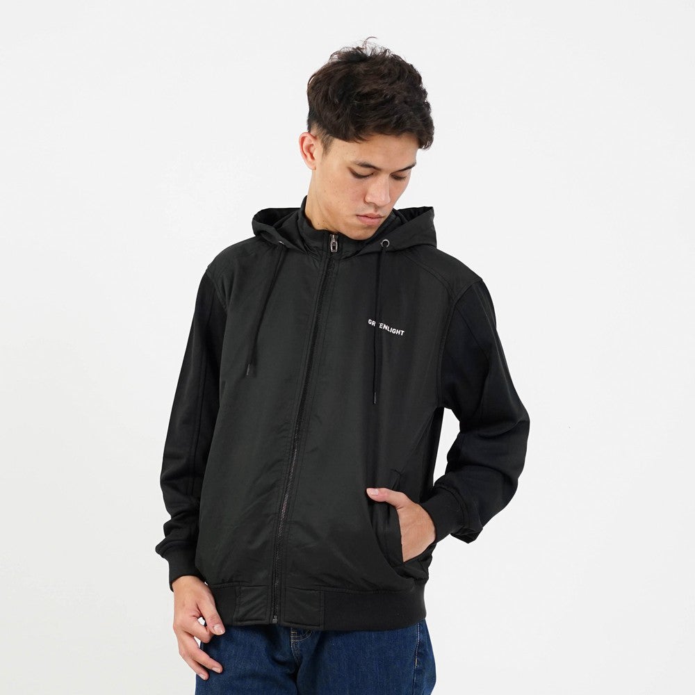 Greenlight Jaket Pria Zipper Hoodie Regular Fit Taslan Fleece Nino OL-C141224