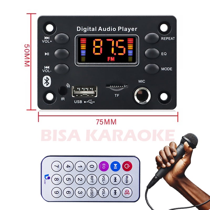 Modul MP3 Bluetooth Dilengkapi Soket Mic Bisa Karaoke