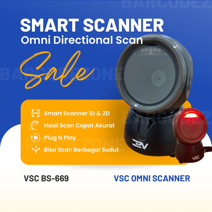 2D OMNI BARCODE SCANNER VSC BS-669 (QR CODE/PDF417/EFAKTUR) AUTOSENSOR SENSING SENSITIF SUPERMARKET RETAIL