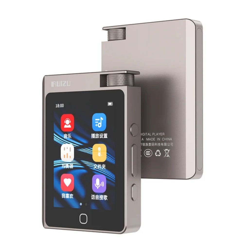RUIZU A55 16GB Hifi Music Player Bluetooth 50 Mp3 Player Mini Sport Walkman Lossless Audio Recorder Layar Sentuh Portable Metal Body