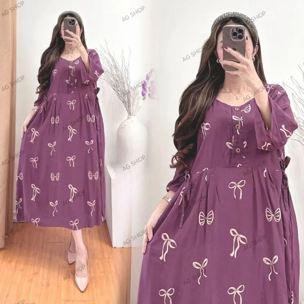 Daster Chibi Jumbo Lengan 3/4 - Daster Busui Bumil Saku Samping Bahan Rayon Premium