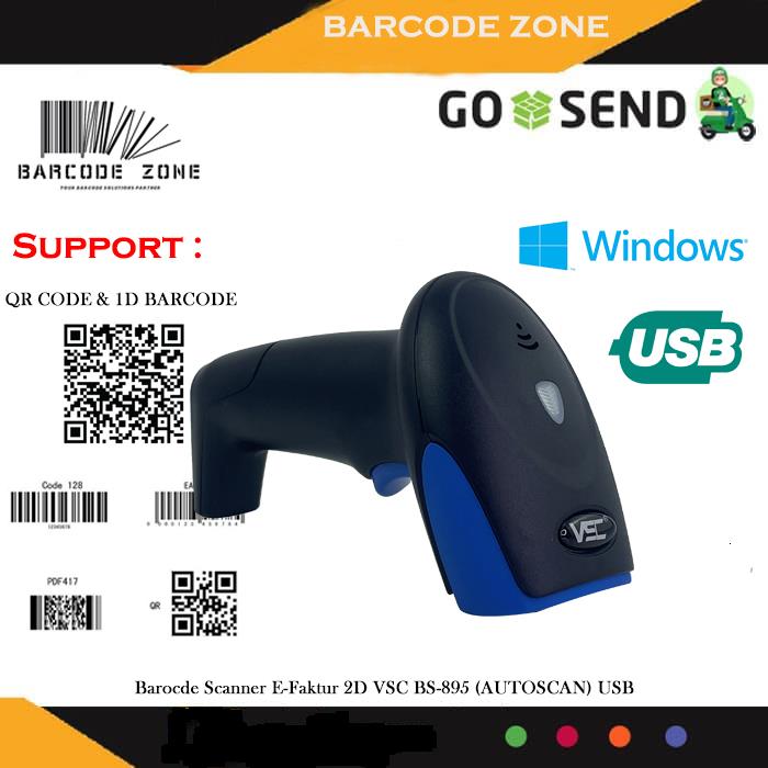 BARCODE SCANNER 2D VSC BS-895 (QR CODE-EFAKTUR) TANPA STAND AUTO SENSE