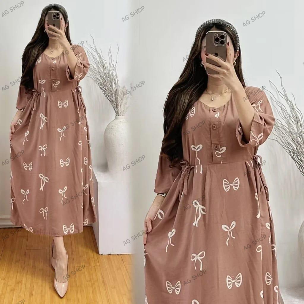 Daster Chibi Jumbo Lengan 3/4 - Daster Busui Bumil Saku Samping Bahan Rayon Premium