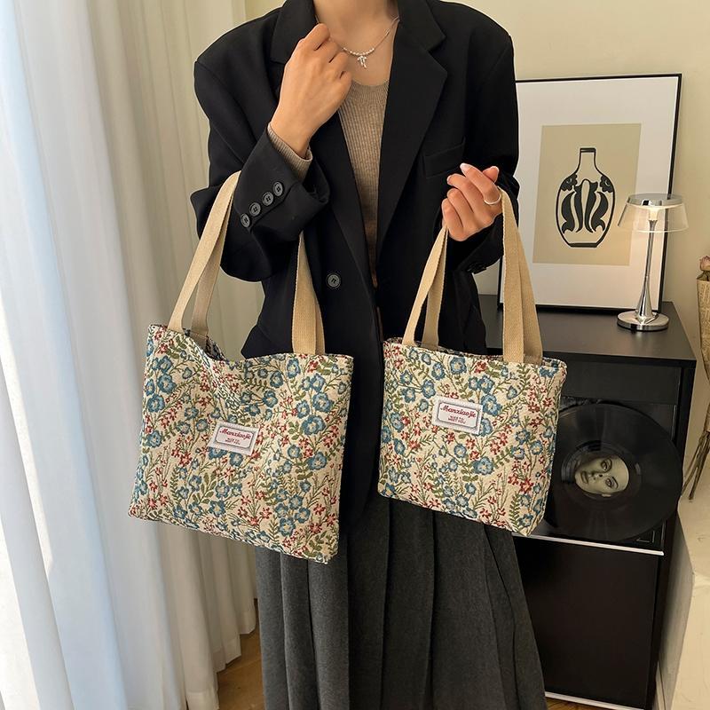 OPIOBAGS Tote Bag Wanita Flower Tas Handbag Kanvas Motif Bunga TFW 288