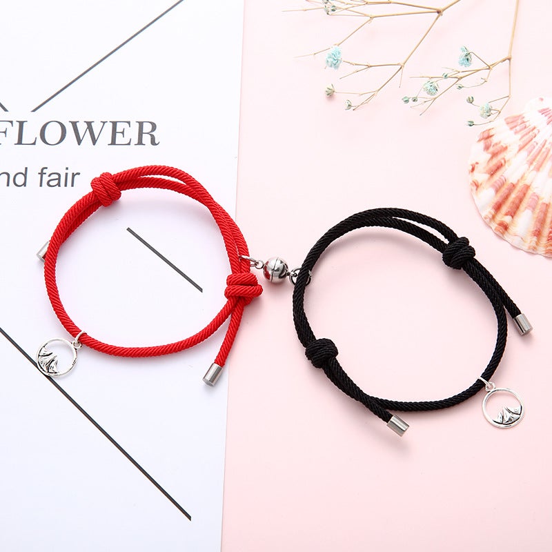 Lovelylife🔥 Gelang Couple Tali Isi 2 Magnet Attract Persahabatan Tangan Wanita Bracelet