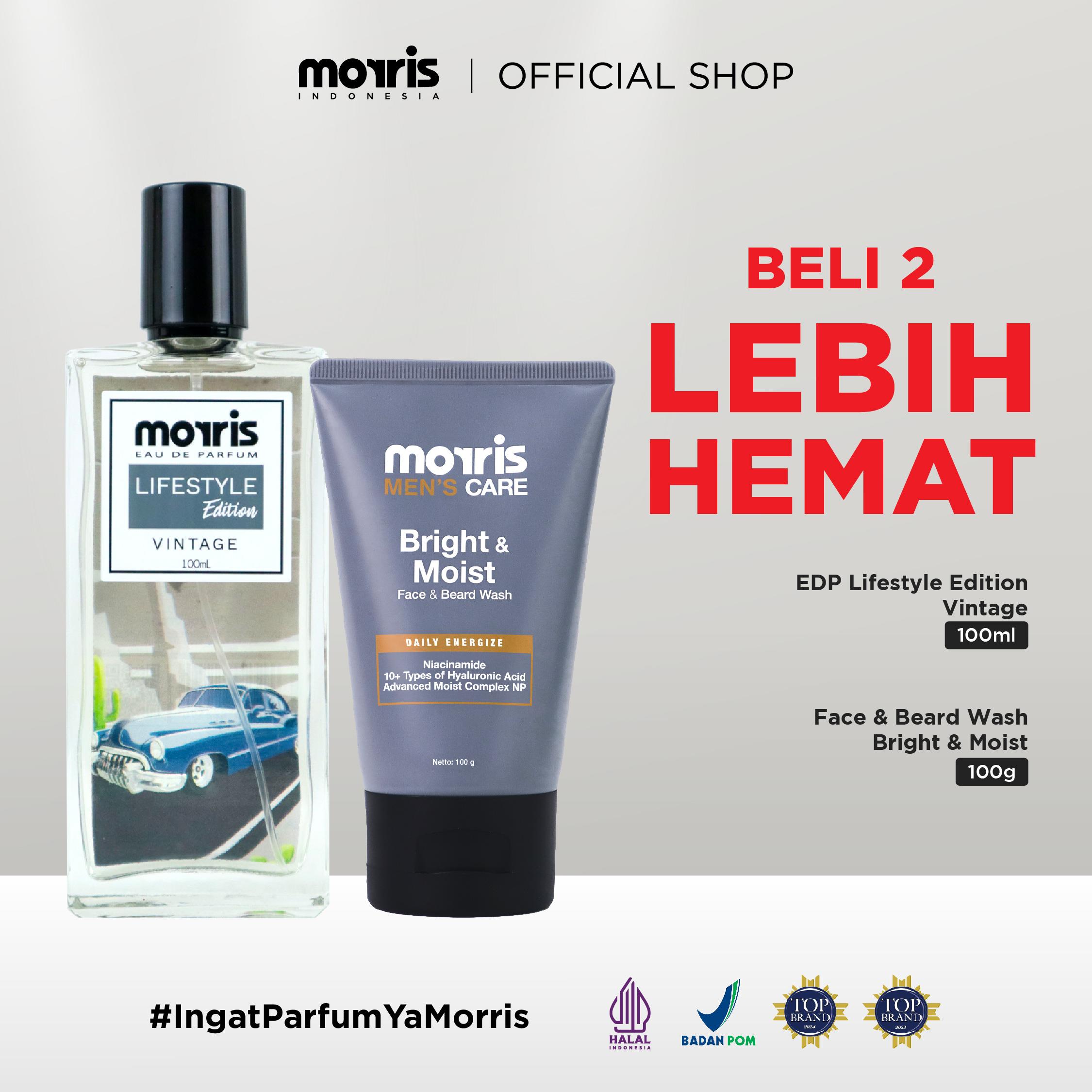 Morris Gentleman Pack | Morris Perfume Lifestyle/Grey Edition + Morris Facial Wash 100gr- Membantu Mencerahkan