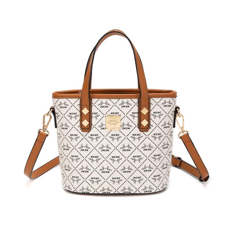 MKMC Tas Selempang Wanita Terbaru Kulit Handbag Wanita Kerja Slingbag Resleting Tas Jinjing Wanita Multifungsi Makeup Kondangan Tas Bucket Crossbody Bag Medium COD