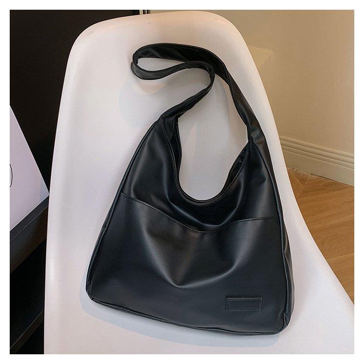 Tote Bag Wanita Casual Kulit PU Warna Solid - Tas Tangan Elegan