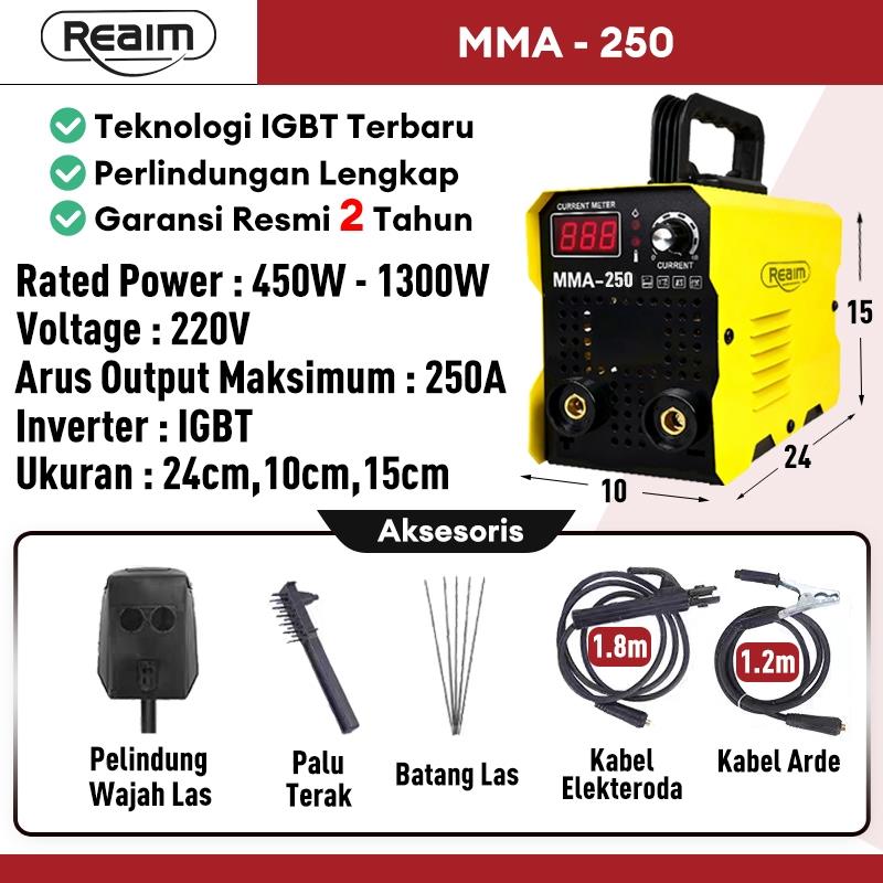 REAIM Mesin Las Inverter MMA 120A 450 Watt - Mesin Las Listrik Mini Portabel IGBT Welding Machine untuk Home Industri & Bengkel