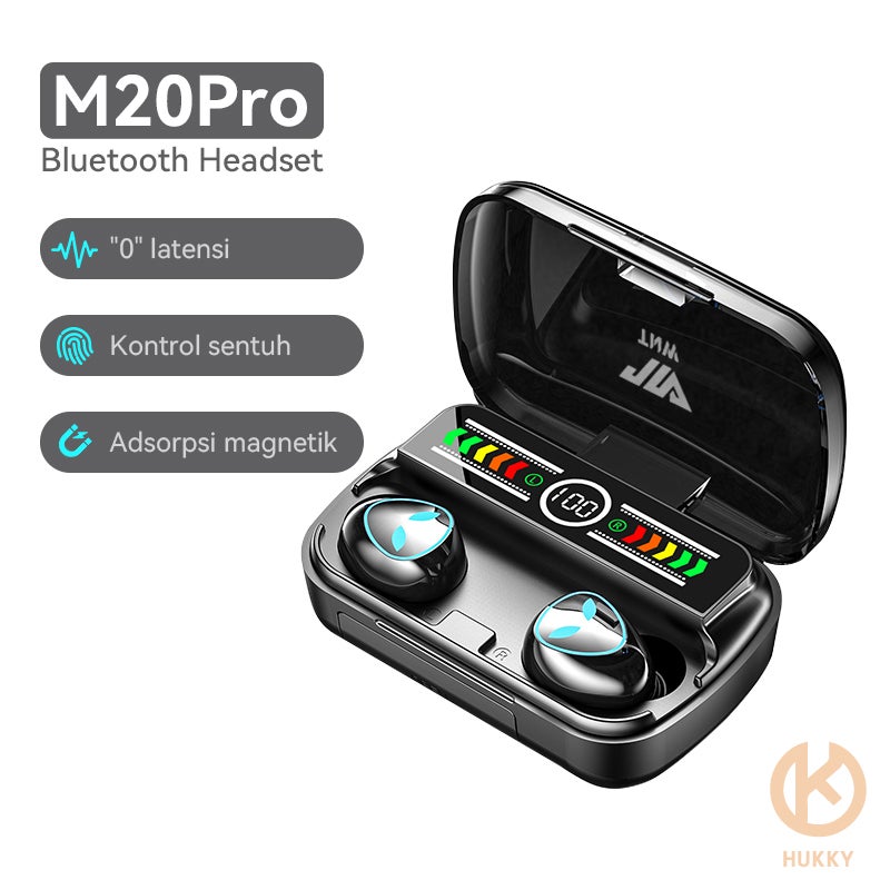HUKKY MR7 Headset Wireless Earphones LED Power Display Headphones with Mic In-Ear Gaming Touch Control