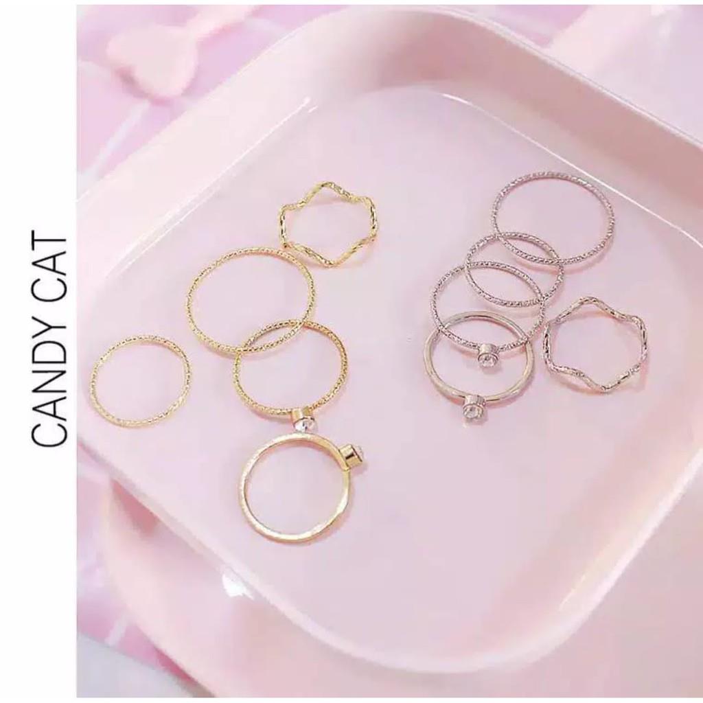 Cincin Perak 5PCS Cincin Wanita Fashion B15