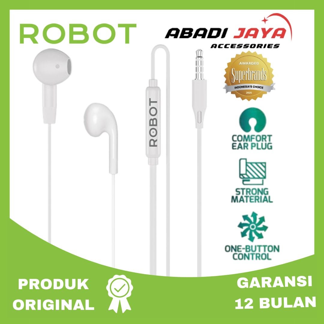 ROBOT HEADSET KABEL RE50 IN EAR WIRED EARPHONE