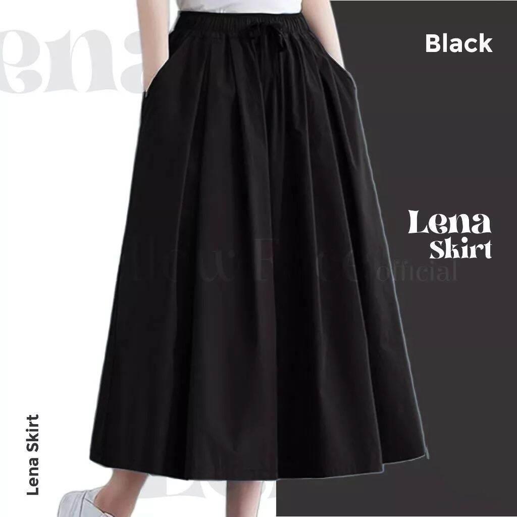 Rok wanita Lena Skirt korea style bahan cigarete rok 7/8 dan panjang