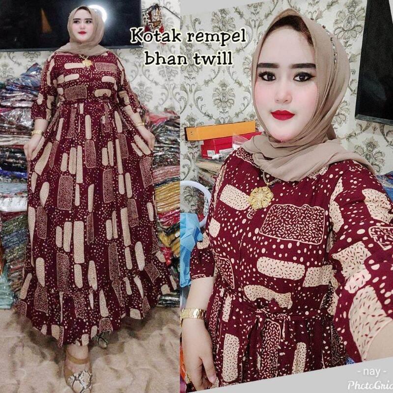 dress jumbo ld 120 motif beras polkadot