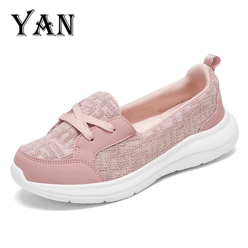 YAN Sepatu Wanita Sepatu Sneakers Wanita Kasual Sepatu Slip on Wanita Terbaru