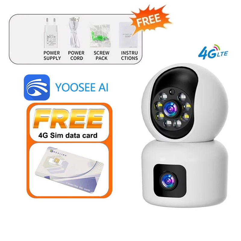 CCTV kamera sambung ke hp 5Gwifi/4G SIM card connection 8MP Full HD PTZ night vision Voice Intercom motion detection Smart Camera
