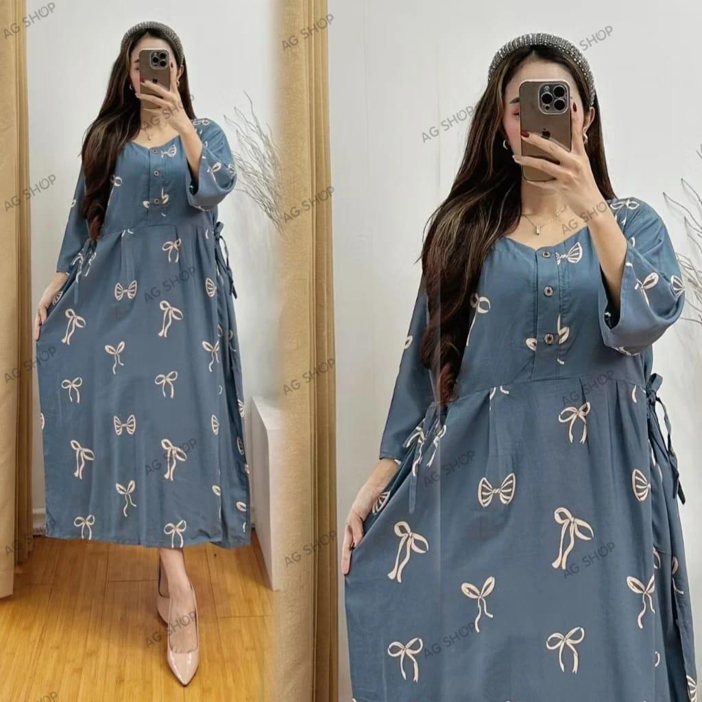 Daster Chibi Jumbo Lengan 3/4 - Daster Busui Bumil Saku Samping Bahan Rayon Premium