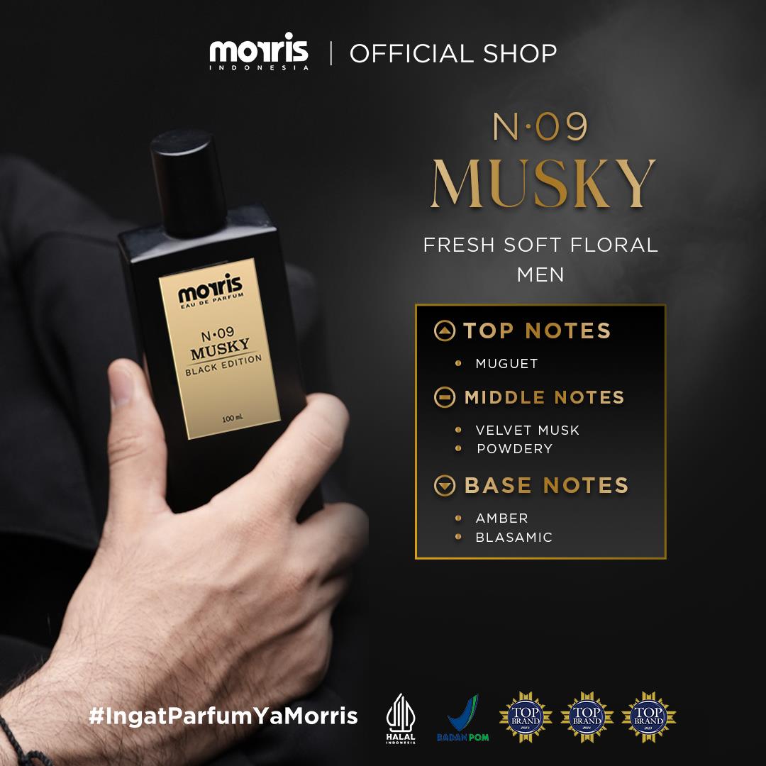 Morris Eau De Parfum Black Edition 100ml | Parfum Cowok Tahan Lama Ori