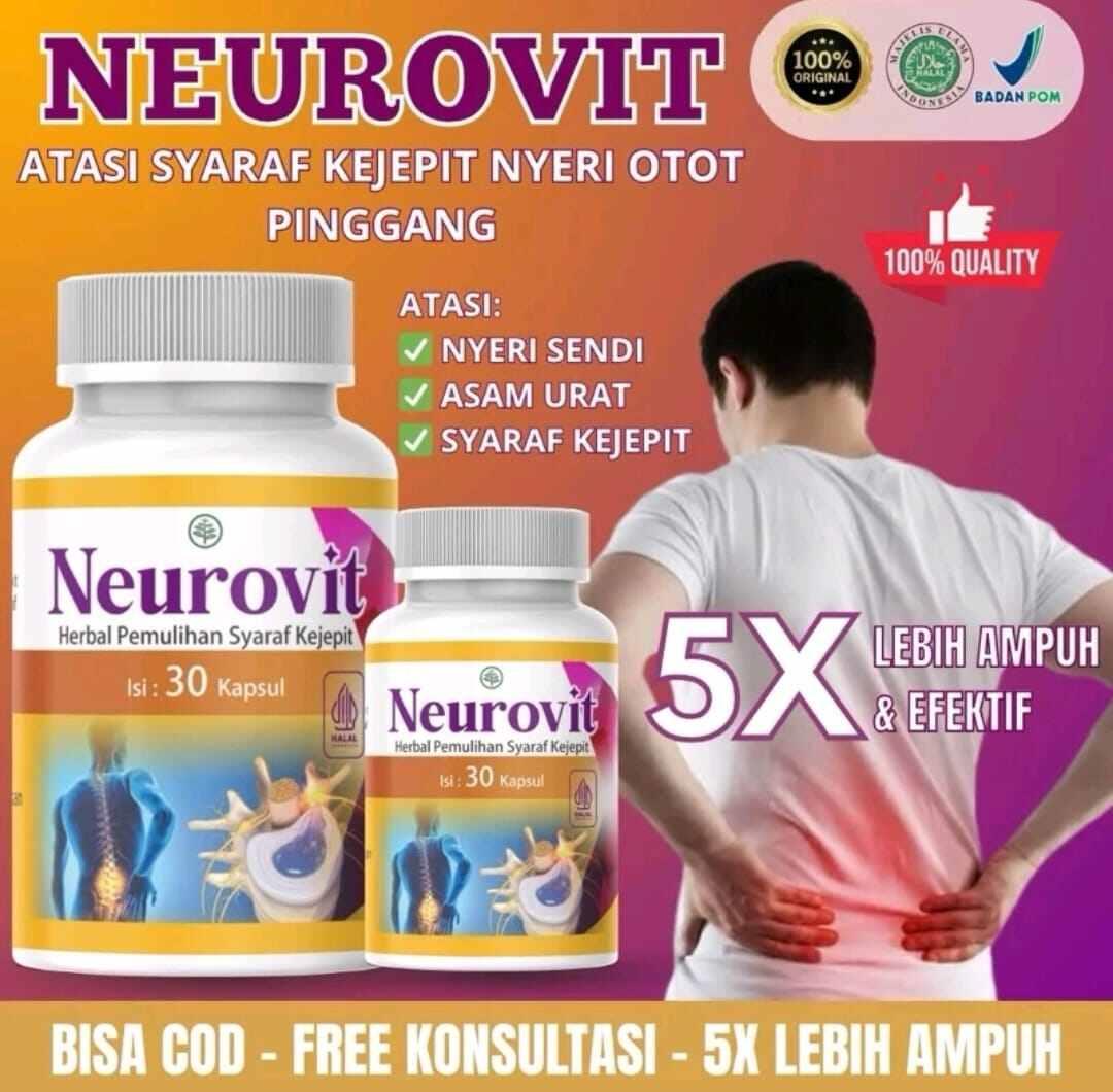 BEST SELLER!!! NEUROVIT - HERBAL ASLI UNTUK SARAF KEJEPITNYERI SENDI ASAM URAT isi 30 KAPSUL ORIGINAL