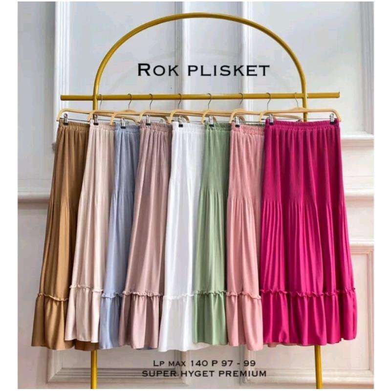 Rok Skirt Plisket Hyget Premium Rok Wanita Susun Terbaru