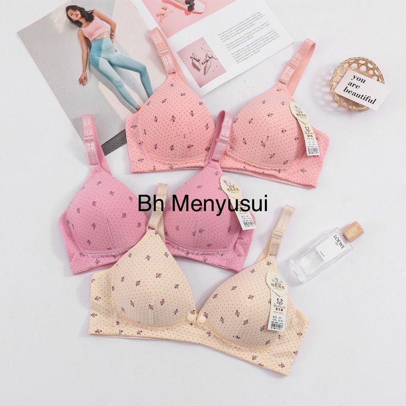 BH MENYUSUI IBU HAMIL MOTIF POLKADOT LOVE KAIT 3 TIDAK ADA KAWAT BUKA KANCING DEPAN LEMBUT