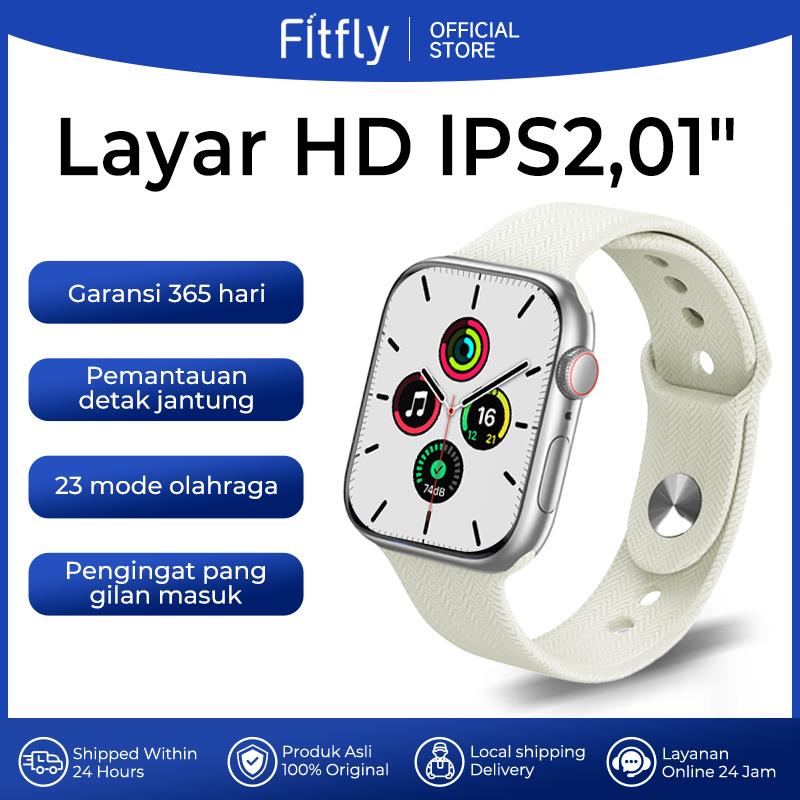 FitFly Jam Tangan Smartwatch S40 IPS 201 Smartwatch Pria Wanita Full Touch Screen Custom Wallpaper Monitor Detak Jantung & Olahraga Notifikasi WhatsApp Heart Rate Sleep & Step Tracker Baterai Awet & Desain Modern Smartwatch Bluetooth Terbaru